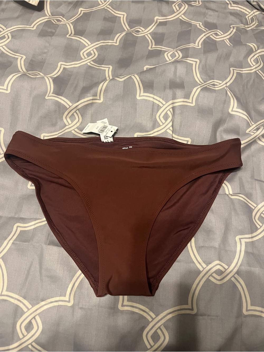 Aerie Women’s High-Cut Swim Bottoms in Deep Brown size M